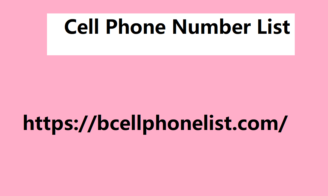 Canada Mobile Number Database