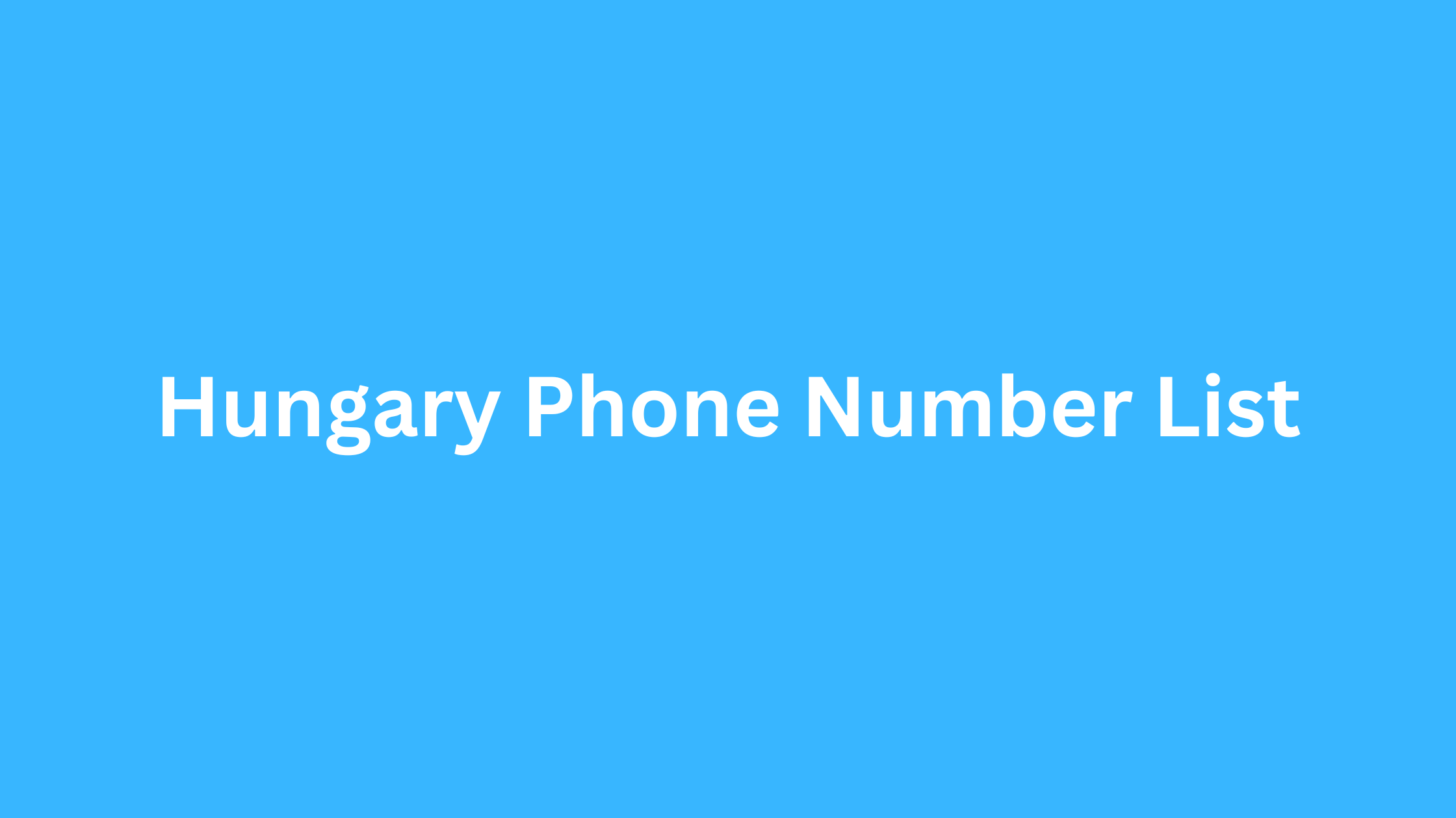 hungary phone number list