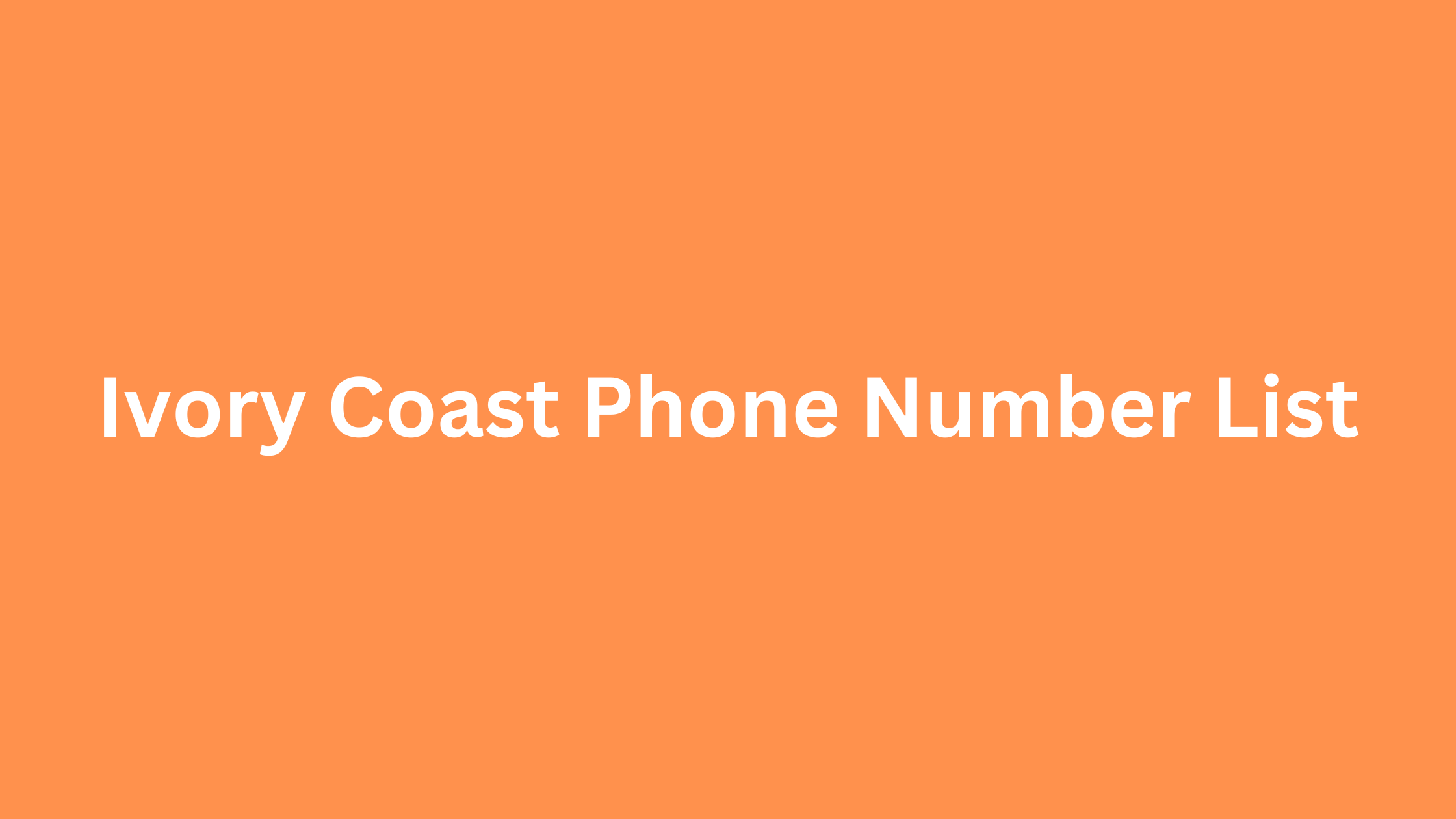 ivory coast phone number list 