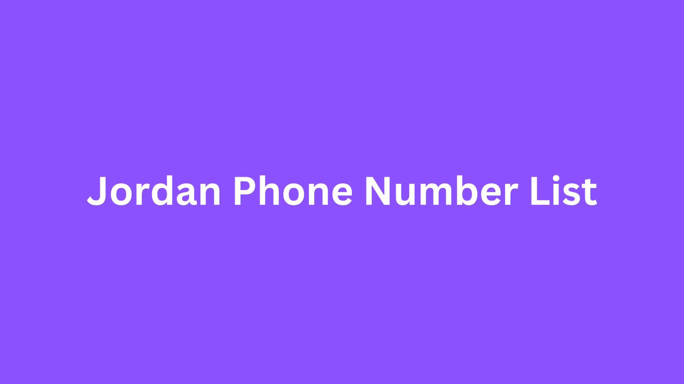 jordan phone number list